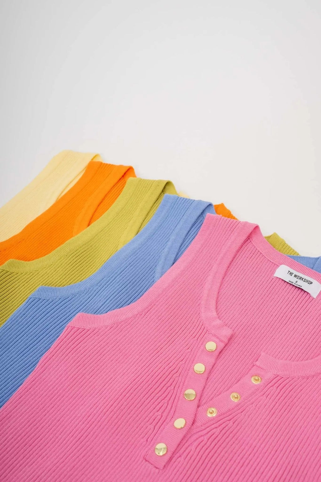 Sleeveless Sweater Knit Crop Top with Quarter Button - Heritage - Boutique.com