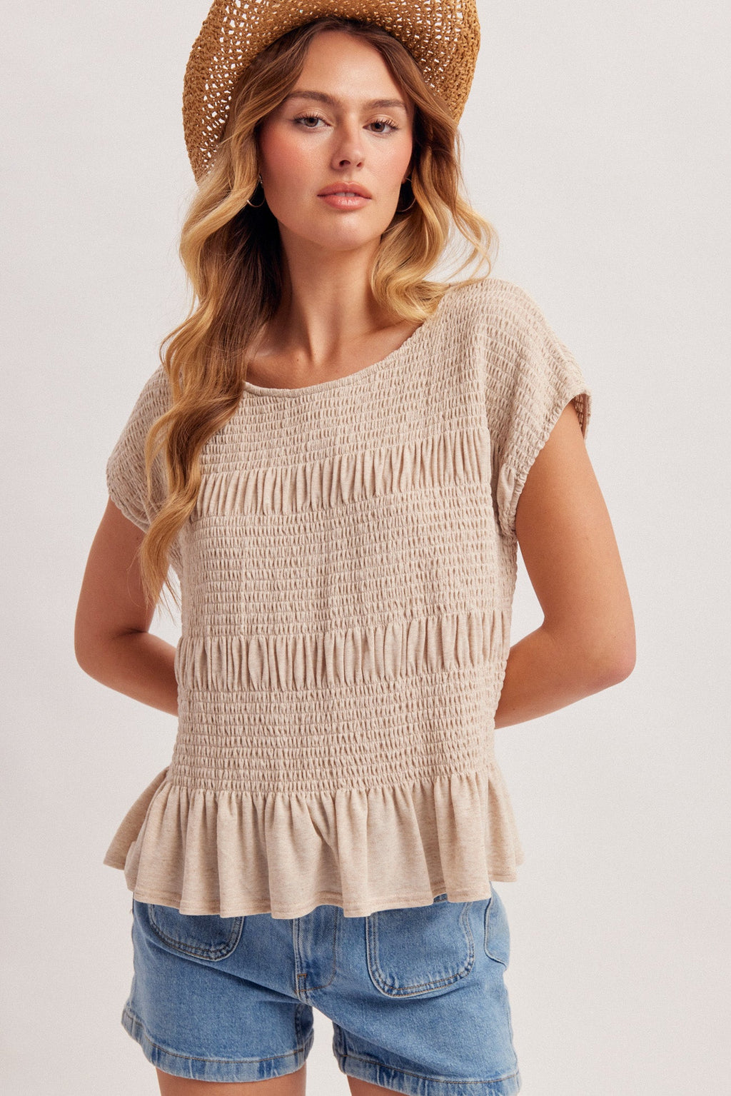 Smocked Boatneck Tiered Top - Heritage - Boutique.com