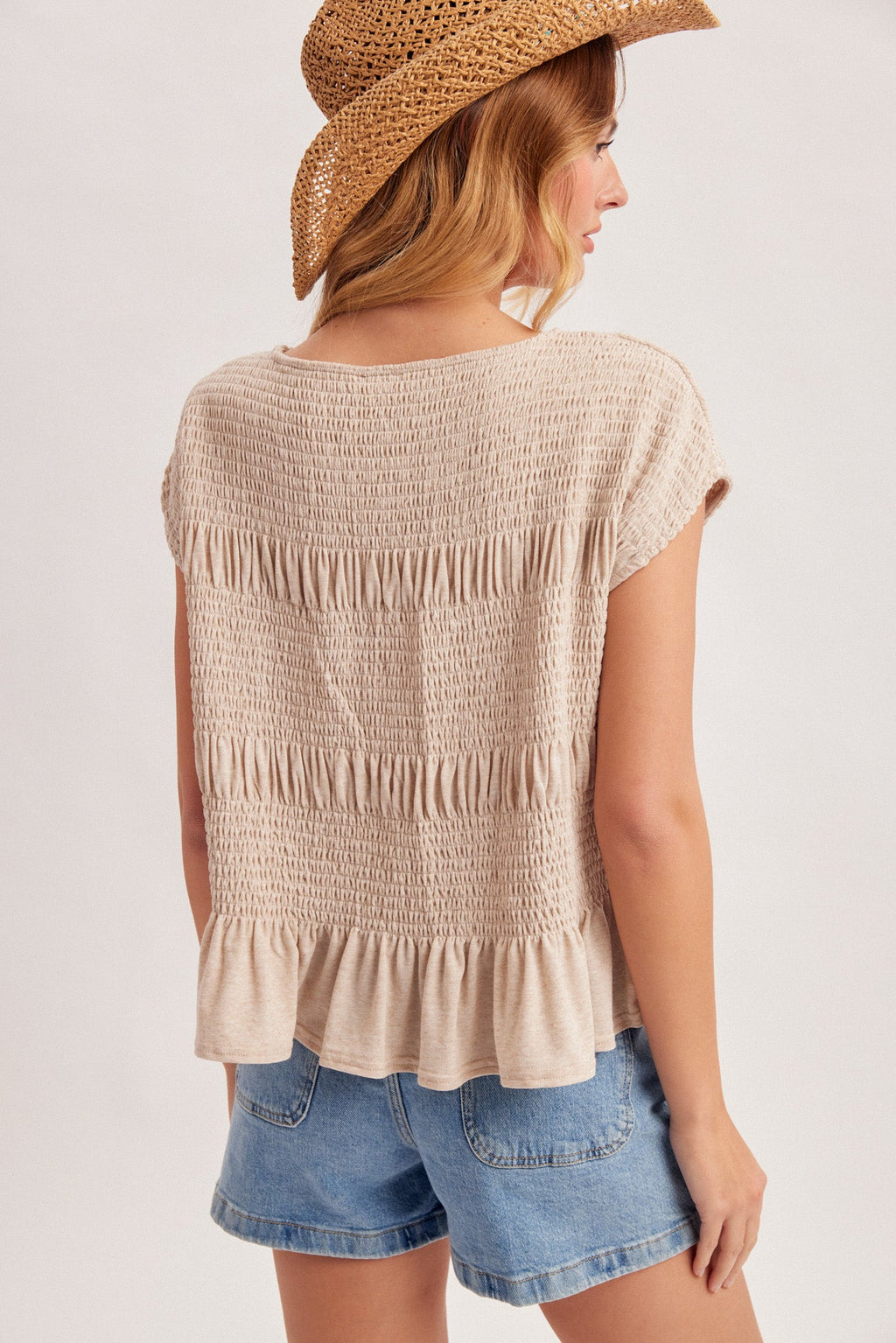 Smocked Boatneck Tiered Top - Heritage - Boutique.com