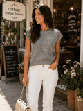 Starlight Shimmer Metallic Cap Sleeve Sweater Vest - Heritage-Boutique.com