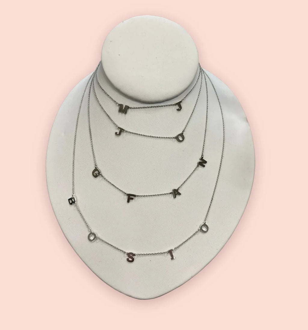 Sterling Silver Custom Initial Necklace - Heritage - Boutique.com