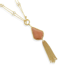 Stone and Diamond 2 Way Tassel Necklace - Heritage-Boutique.com