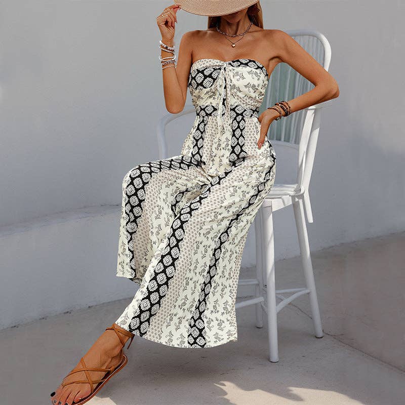 Strapless Wide Leg Jumpsuit - Heritage - Boutique.com