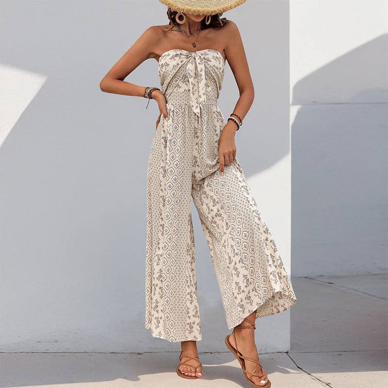 Strapless Wide Leg Jumpsuit - Heritage - Boutique.com