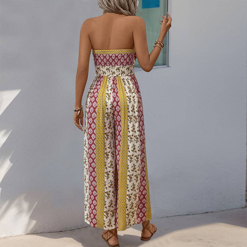 Strapless Wide Leg Jumpsuit - Heritage - Boutique.com