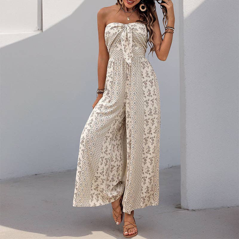 Strapless Wide Leg Jumpsuit - Heritage - Boutique.com