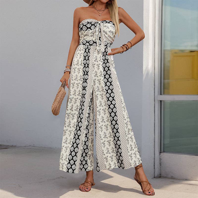 Strapless Wide Leg Jumpsuit - Heritage - Boutique.com