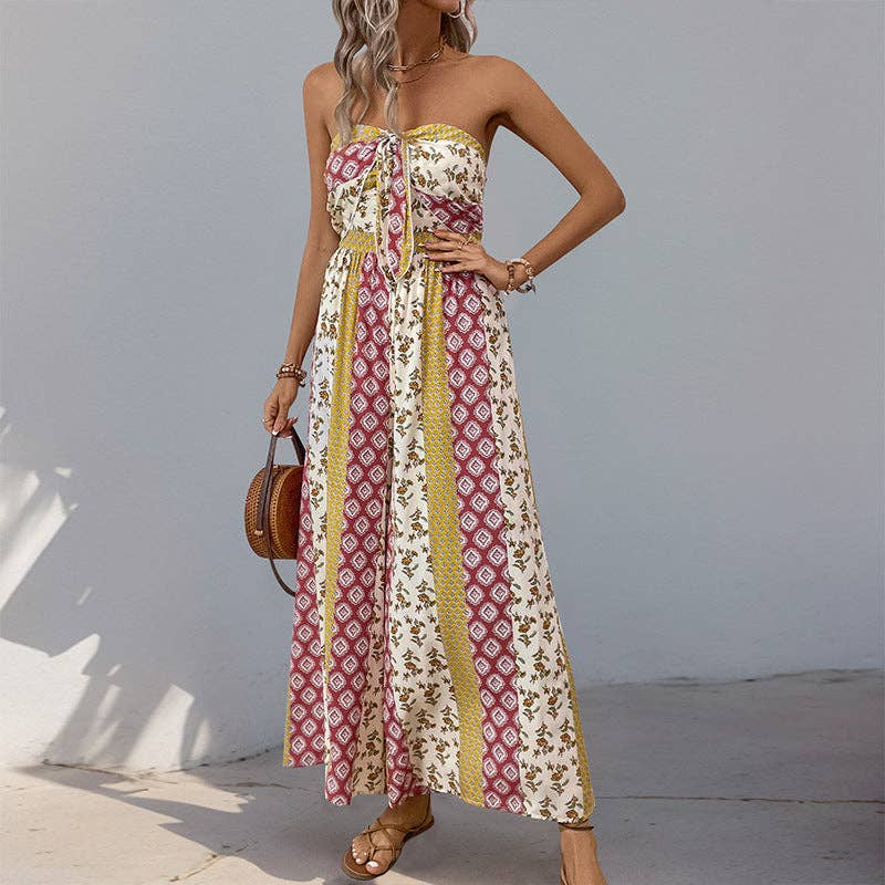 Strapless Wide Leg Jumpsuit - Heritage - Boutique.com