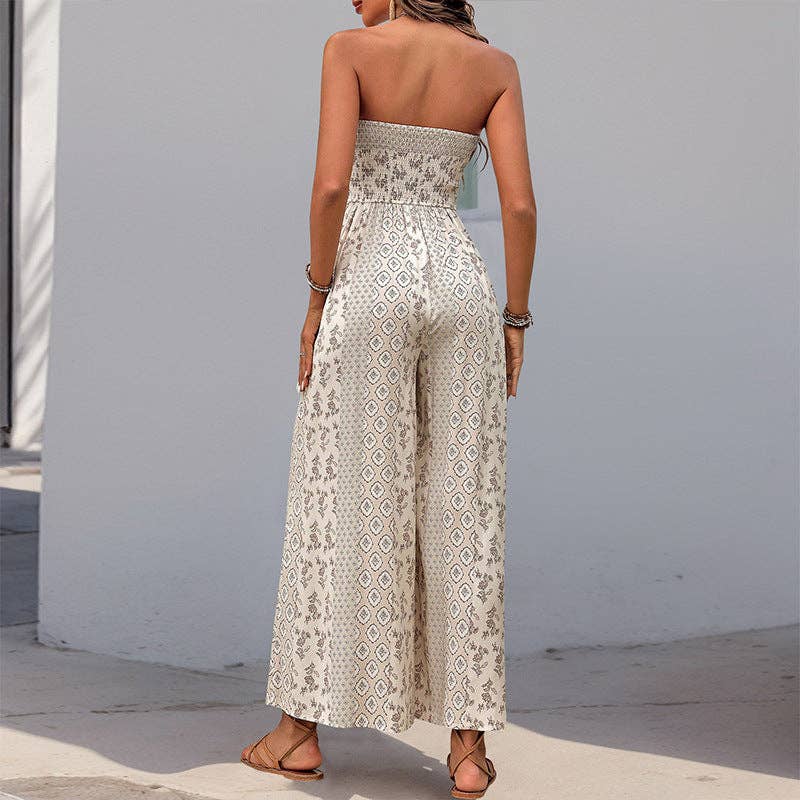 Strapless Wide Leg Jumpsuit - Heritage - Boutique.com