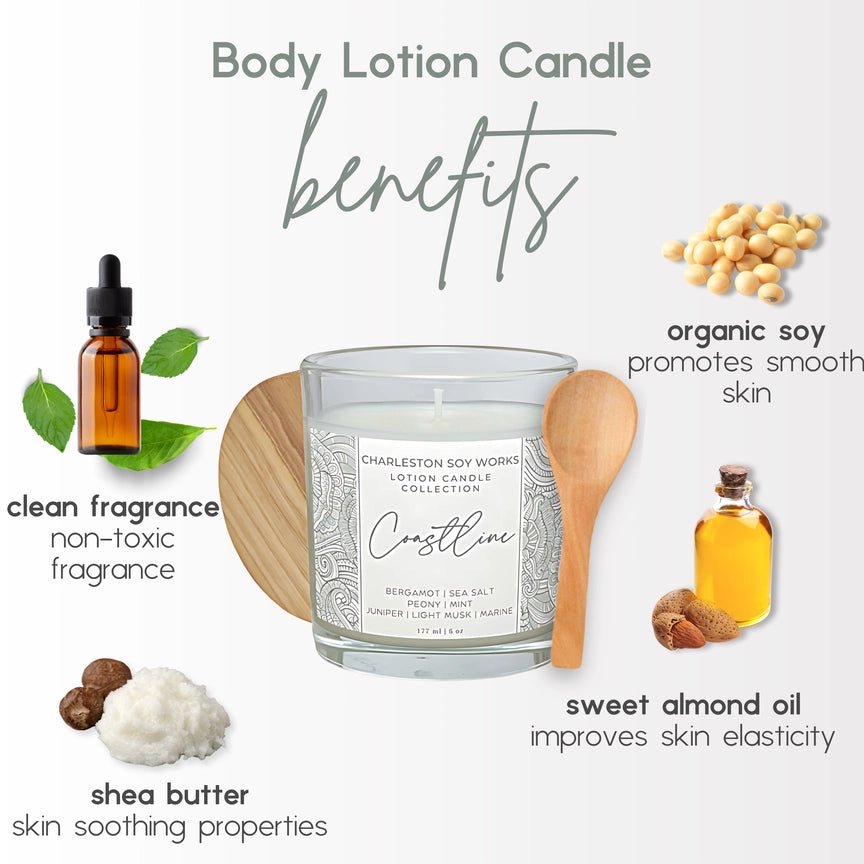 Strawberries & Champagne Massage Oil Candle - Luxury Soy Wax Lotion Candle - Heritage - Boutique.com