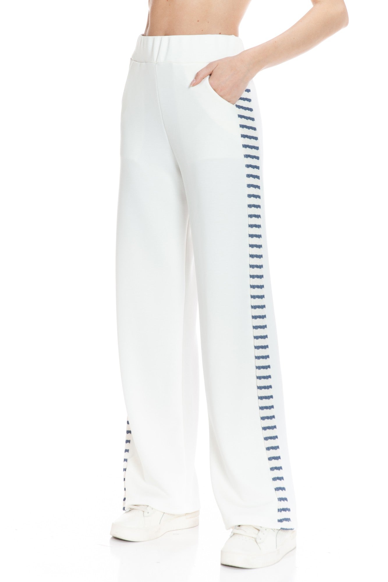 Stripe Out Straight Leg Pants with Pockets - Heritage - Boutique.com