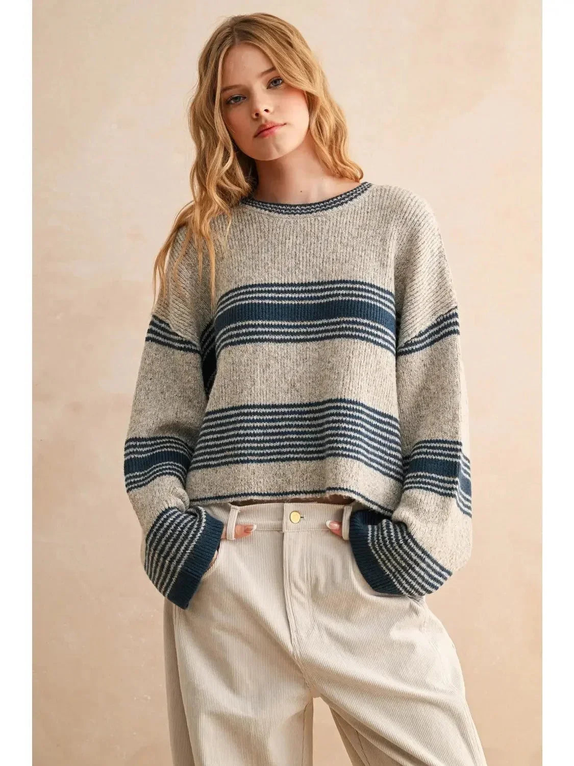 Striped Lurex Sweater - Heritage - Boutique.com