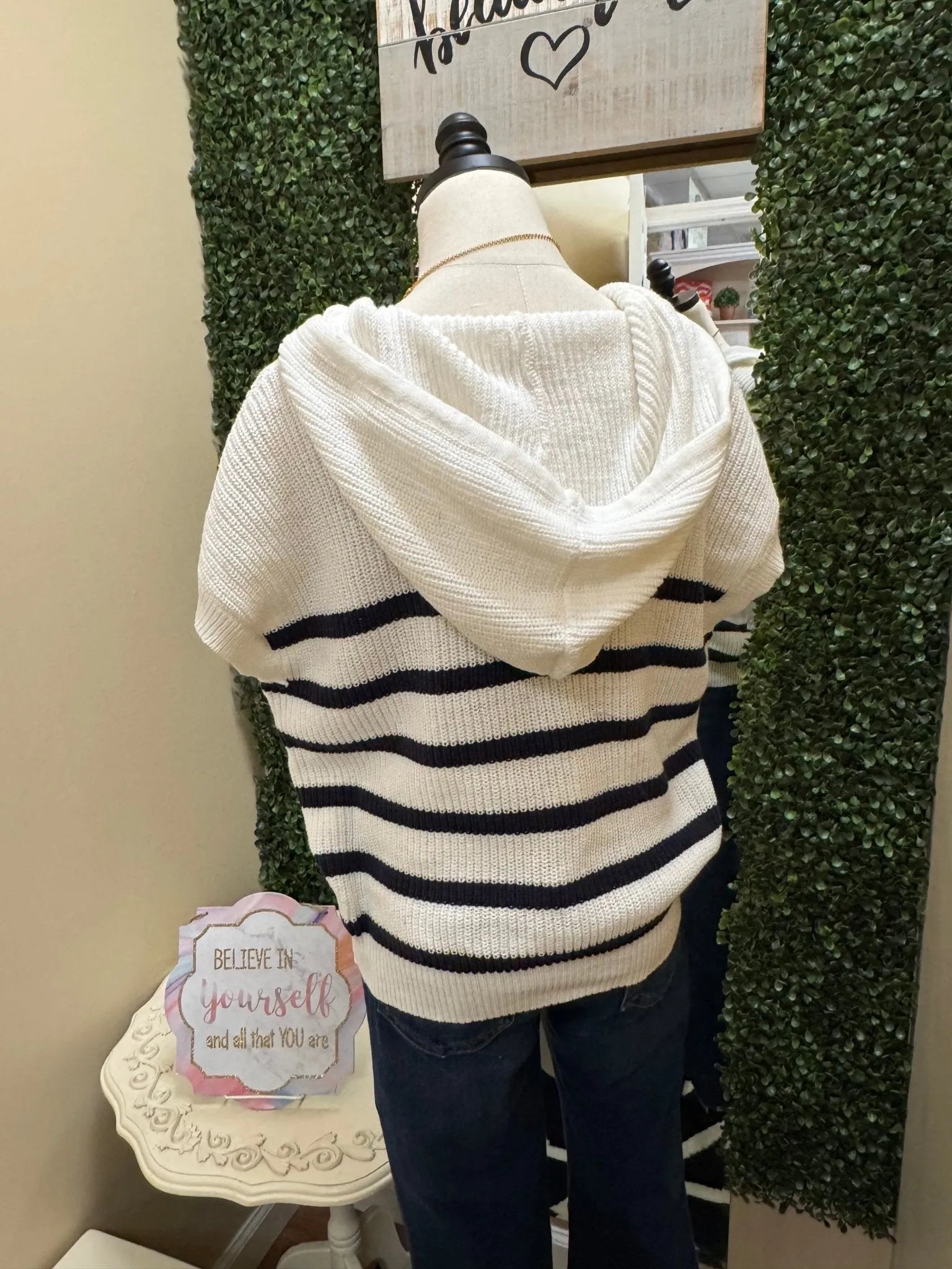 Striped Sleeveless Hoodie - Heritage - Boutique.com