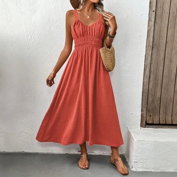 Sunset Breeze Smocked Maxi Dress - Heritage - Boutique.com