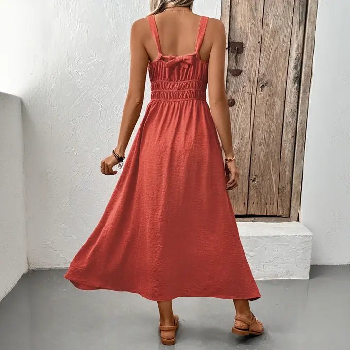 Sunset Breeze Smocked Maxi Dress - Heritage - Boutique.com