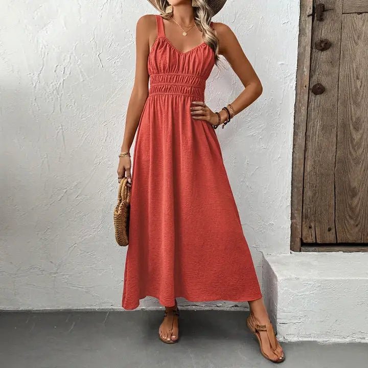 Sunset Breeze Smocked Maxi Dress - Heritage - Boutique.com