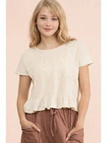 Sweet Serenity Textured Peplum Top - Heritage - Boutique.com