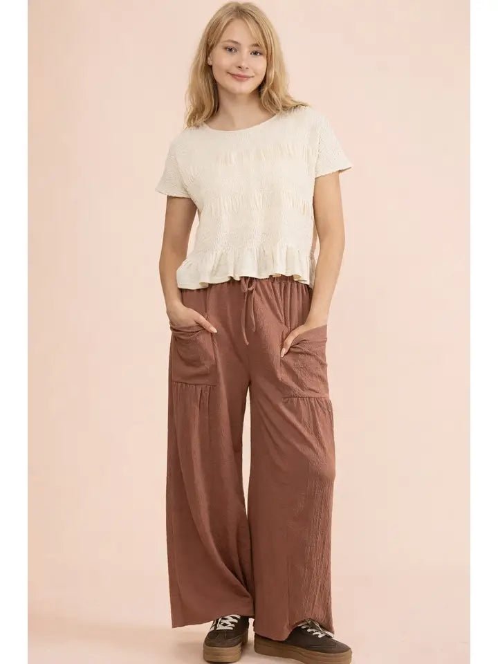 Sweet Serenity Textured Peplum Top - Heritage - Boutique.com