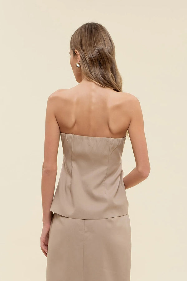 Sweetheart Button Up Tube Top - Heritage-Boutique.com