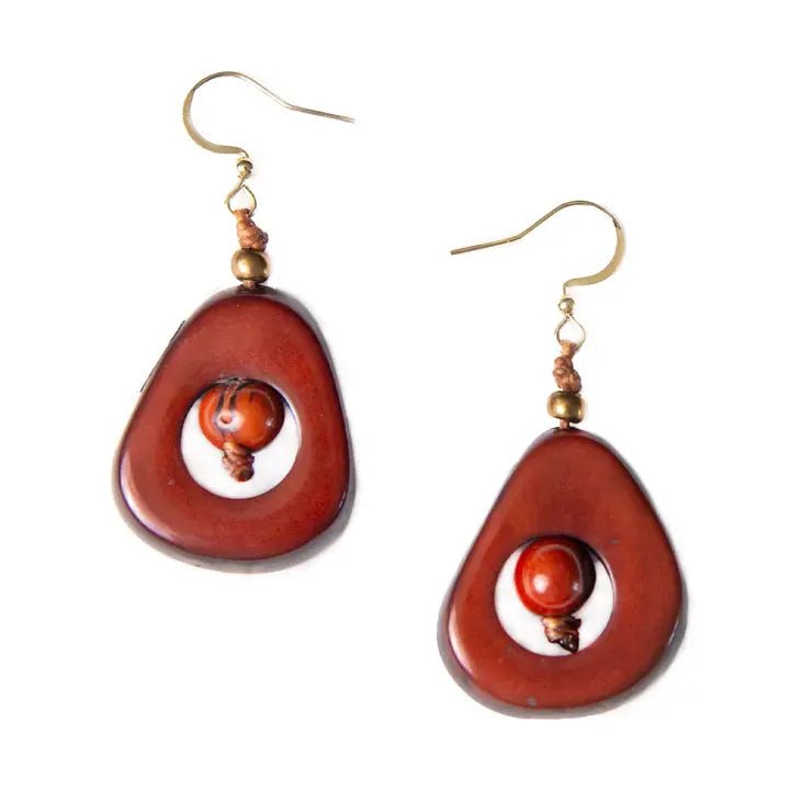 Tagua Aztec Earrings - Heritage - Boutique.com