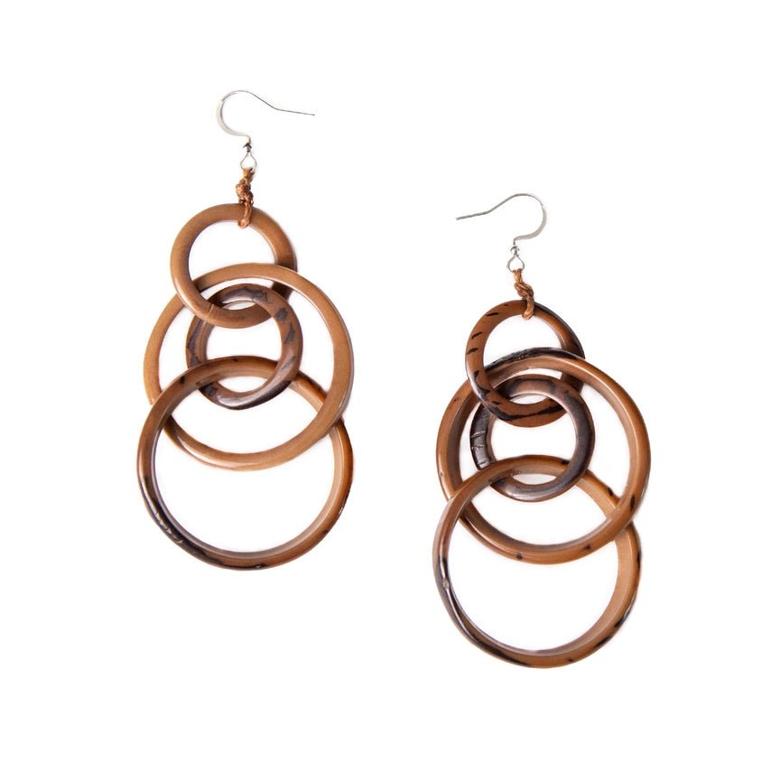 Tagua Yazmine Earrings – Eco - Friendly Tagua Nut Statement Dangle Earrings - Heritage - Boutique.com