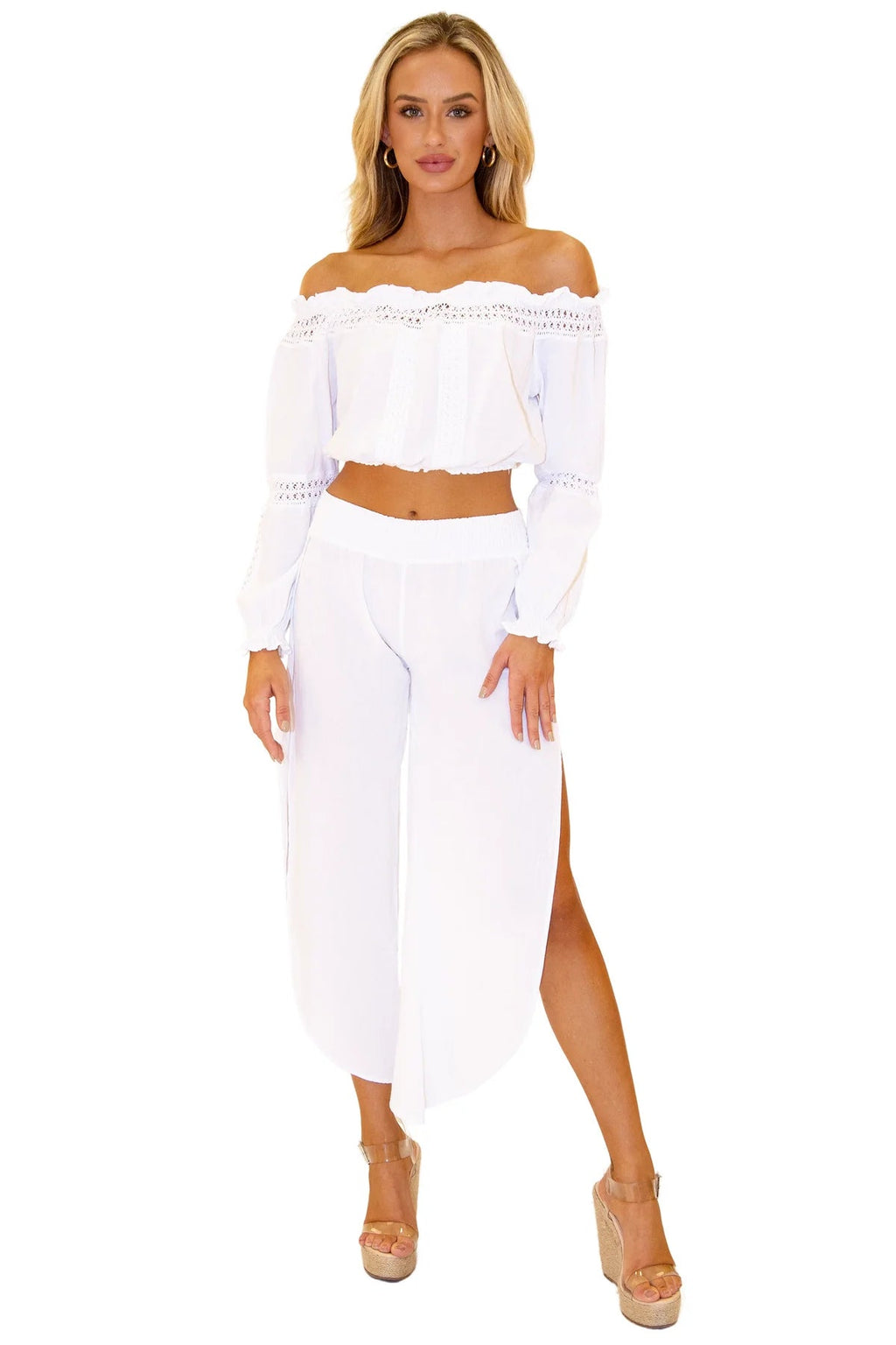 The Azalea - Cotton Split Thigh Pants - Heritage - Boutique.com