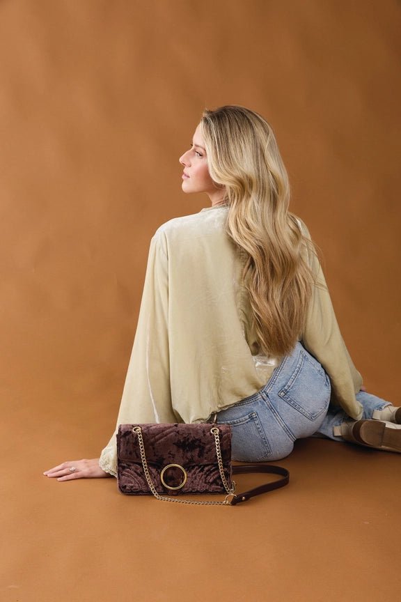 The Bellariva Tapestry Shoulder Bag — Chocolate or Black - Heritage-Boutique.com