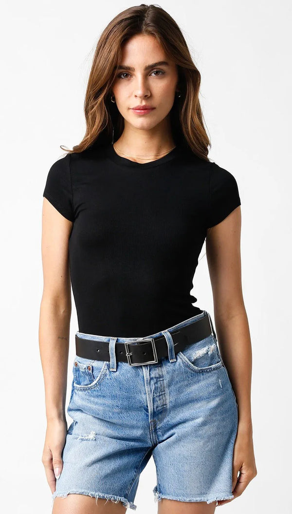 The Capped Sleeve Bodycon Tee - Heritage-Boutique.com