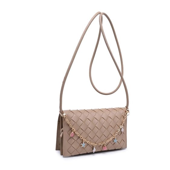 The Capri Charm Crossbody | Woven Leather Bag with Coastal Charm Chain (Aubrey Crossbody) - Heritage - Boutique.com