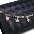 The Capri Charm Crossbody | Woven Leather Bag with Coastal Charm Chain (Aubrey Crossbody) - Heritage - Boutique.com