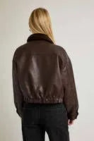 The Chloe Cropped Leather Jacket - Heritage - Boutique.com