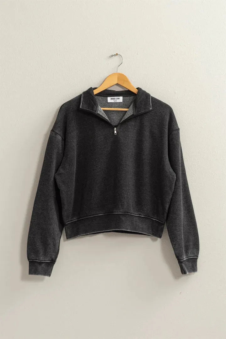 Buy The Cozy Half Zip Pullover Sweatshirt - Trendy Fashion