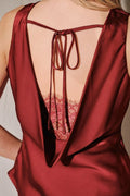 The Cranberry Soirée Satin Lace-Back Top - Heritage-Boutique.com