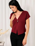 The Gilded Merlot Asymmetrical Sweater Top - Heritage-Boutique.com