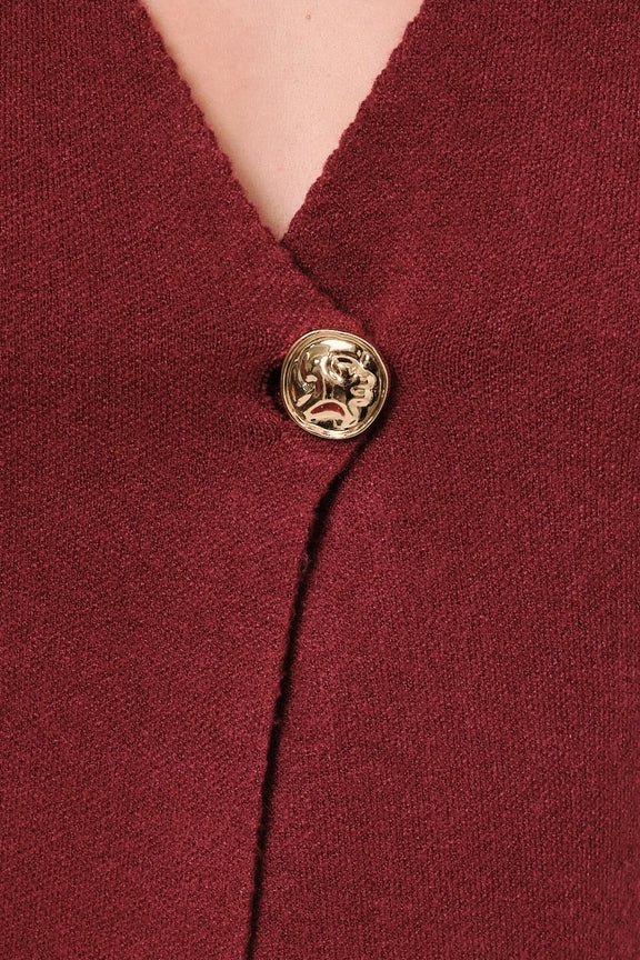 The Gilded Merlot Asymmetrical Sweater Top - Heritage-Boutique.com