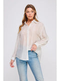 The Lumière Sheer Shimmer Top - – Soft Textured Sheen Blouse, Sexy Lightweight Going Out Top, Elegant Sheer Layering Top - Heritage - Boutique.com