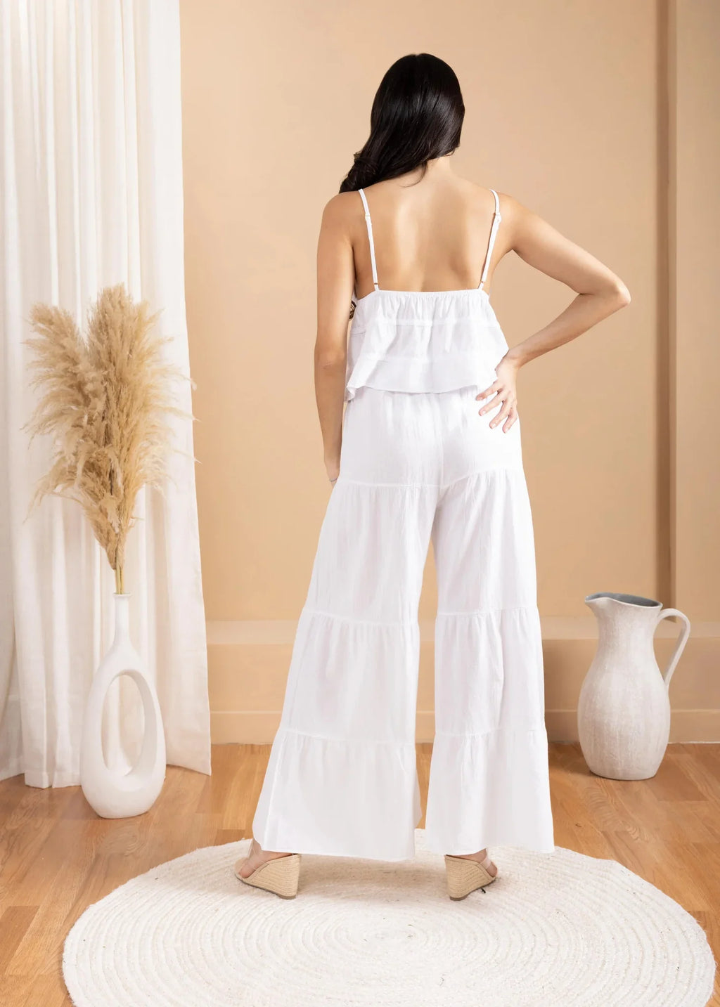 The Luz White Cotton Halter Top - Heritage - Boutique.com