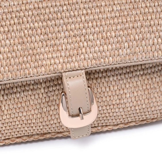 The Portofino Baguette Bag | Woven Neutral Shoulder & Crossbody Handbag - Heritage - Boutique.com