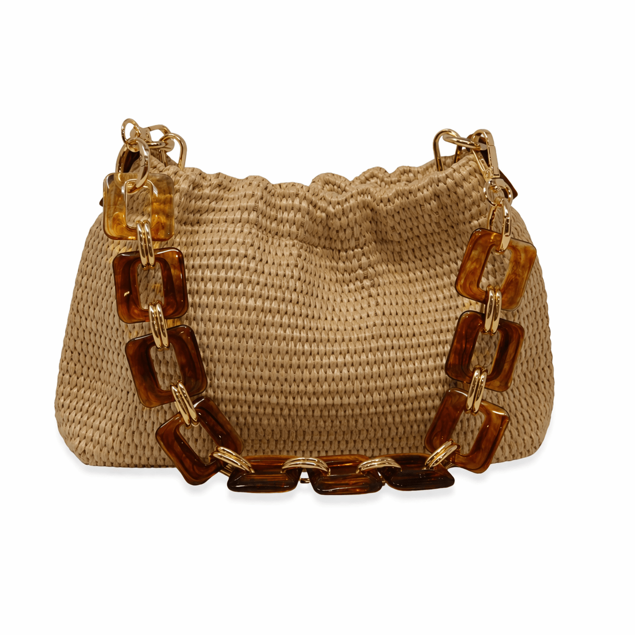 The Riviera Italian Raffia Bag - Summer Chain Bag - Heritage - Boutique.com