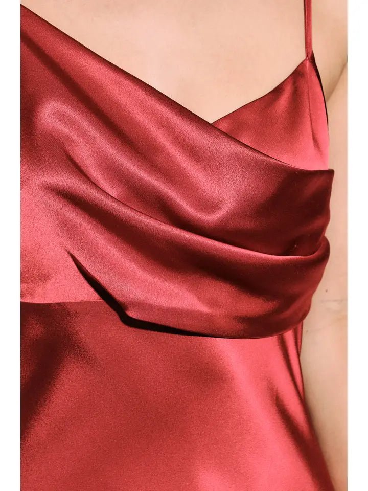The Scarlett Soirée Satin Midi Dress - Heritage-Boutique.com