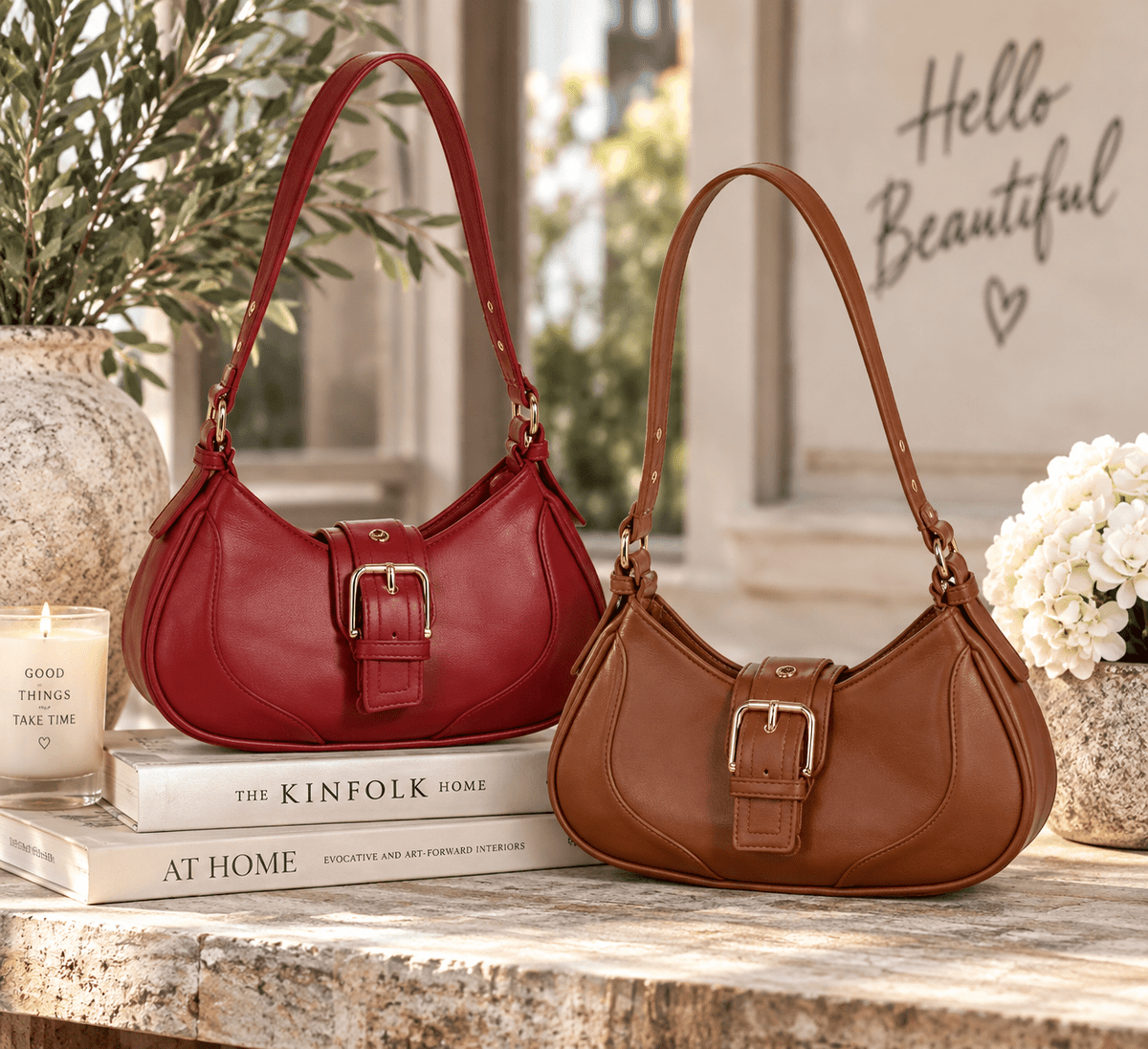 The Sienna Vegan Crescent Shoulder Bag - Heritage-Boutique.com