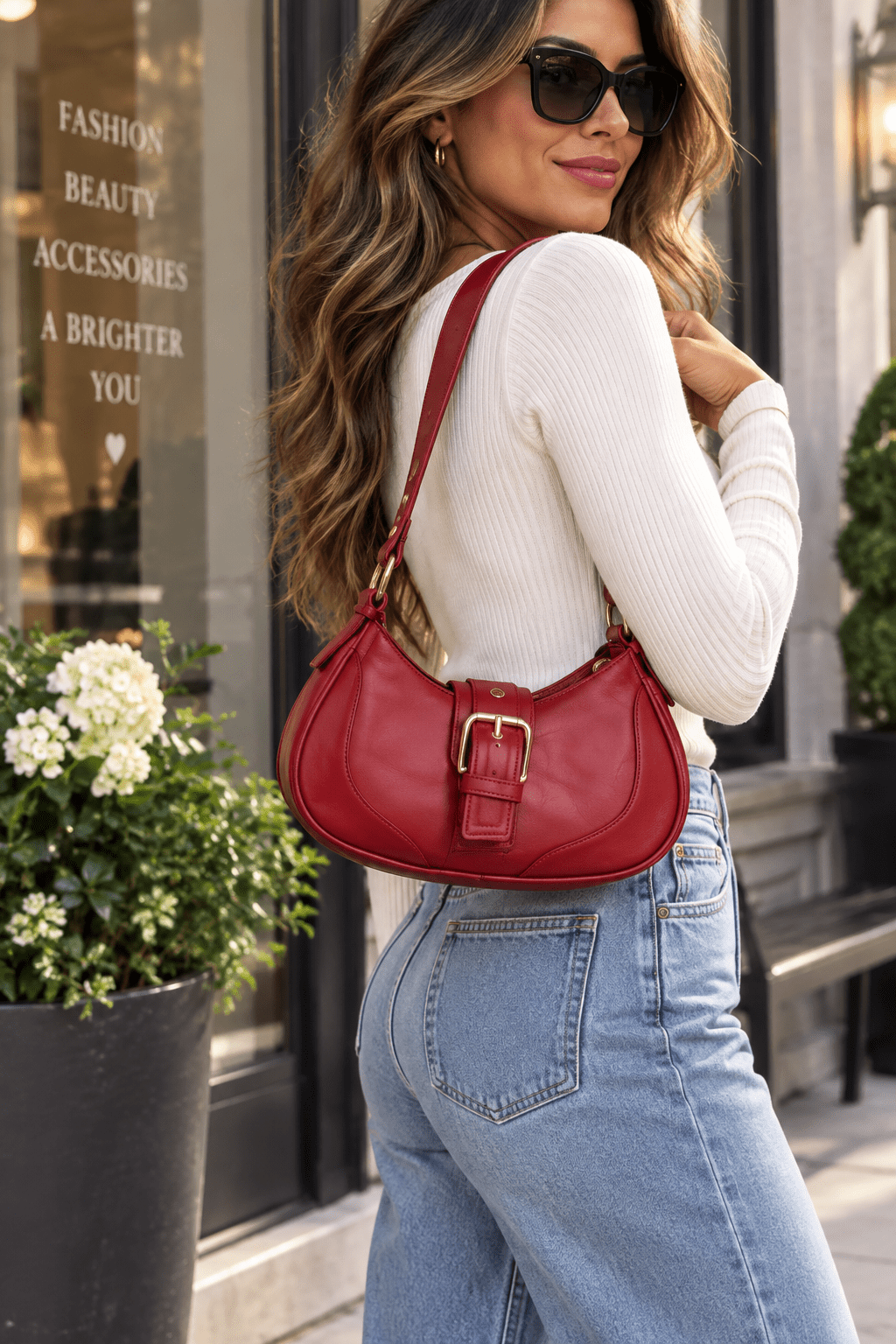 The Sienna Vegan Crescent Shoulder Bag - Heritage-Boutique.com