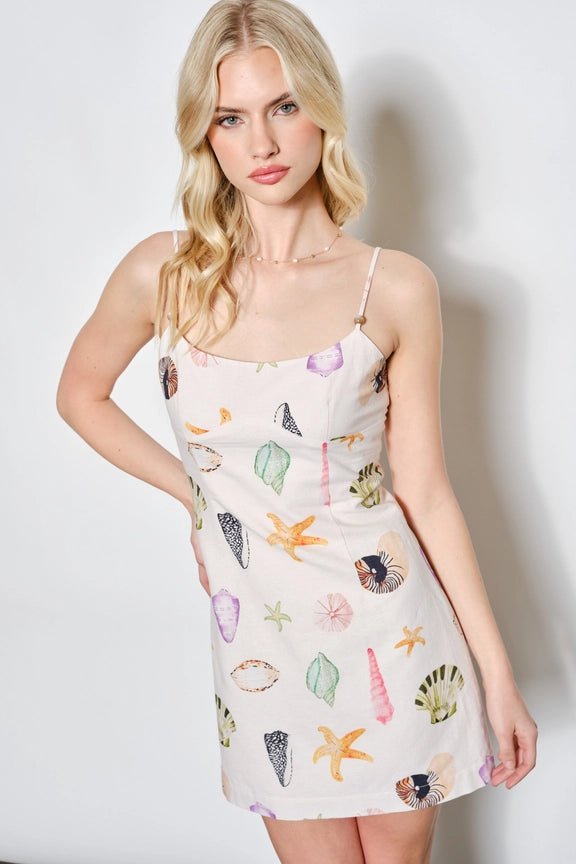 The Southampton Seashell Linen Dress - Heritage - Boutique.com
