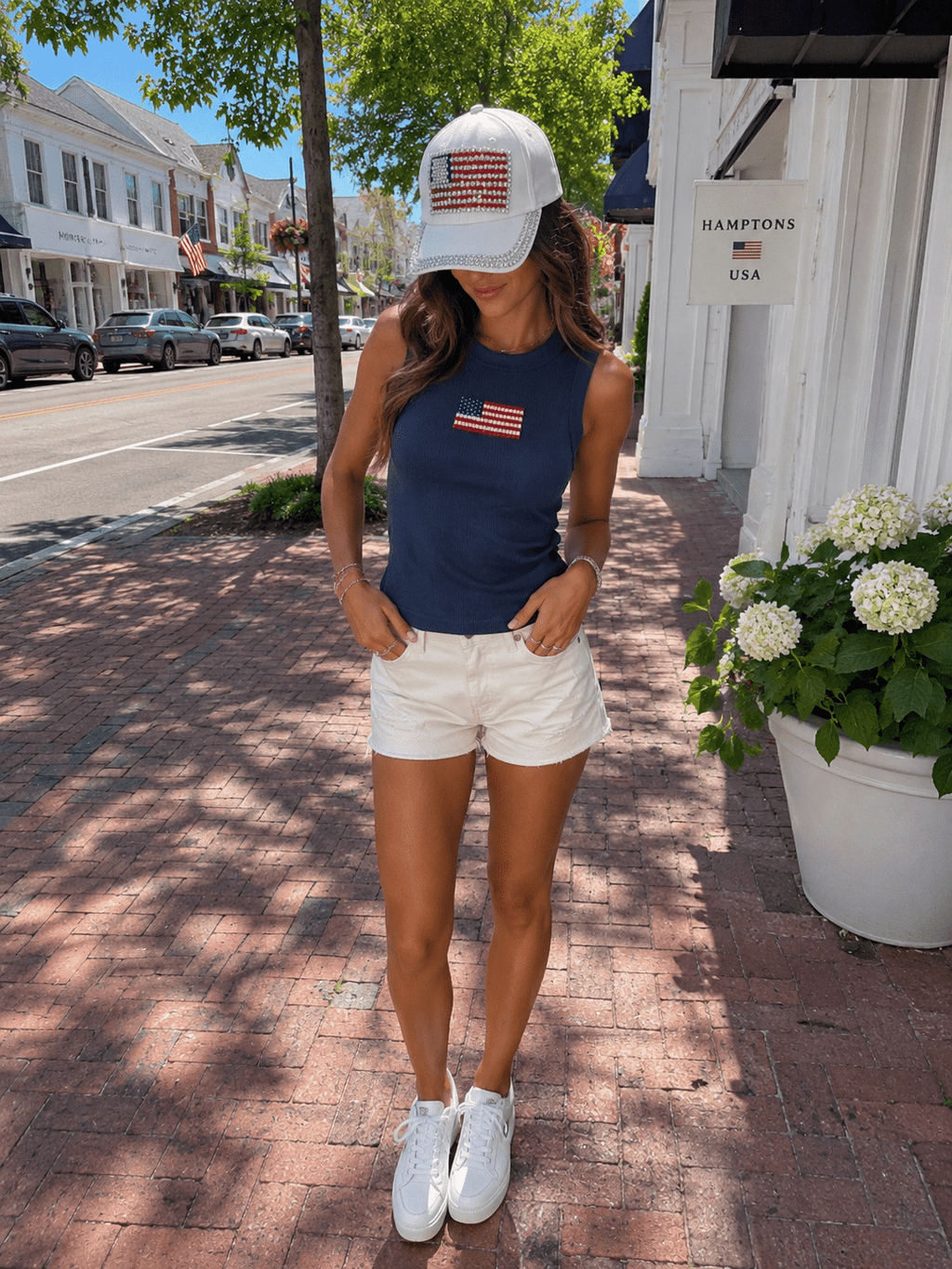 The Star Spangled Beaded Tank - Heritage - Boutique.com