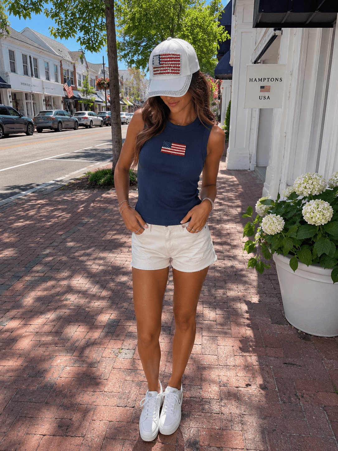 The Star Spangled Beaded Tank - Heritage - Boutique.com