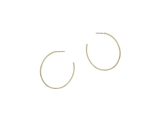 Gold Thin Hammered Hoops