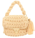 Tiered Monogram Raffia Bag with Tassel - Heritage - Boutique.com