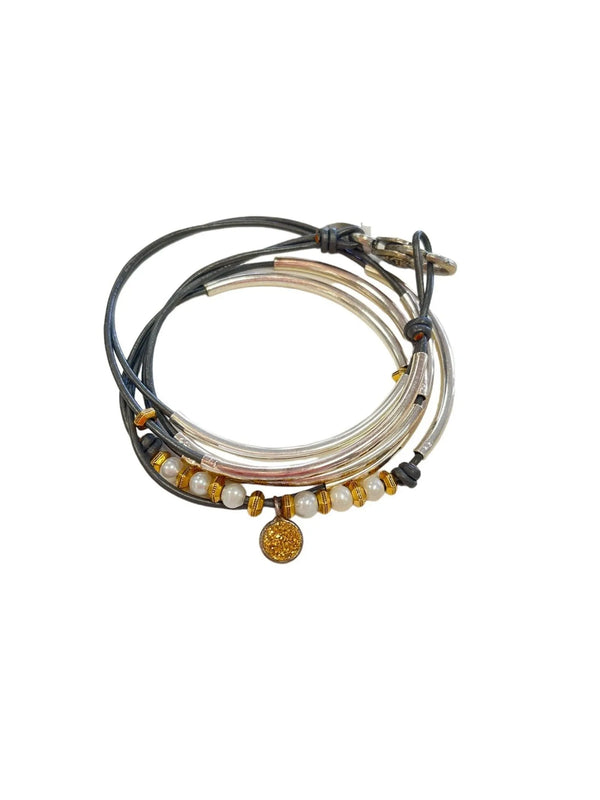 Tina Gold Druzy Crystal Wrap Bracelet/Necklace - Heritage-Boutique.com