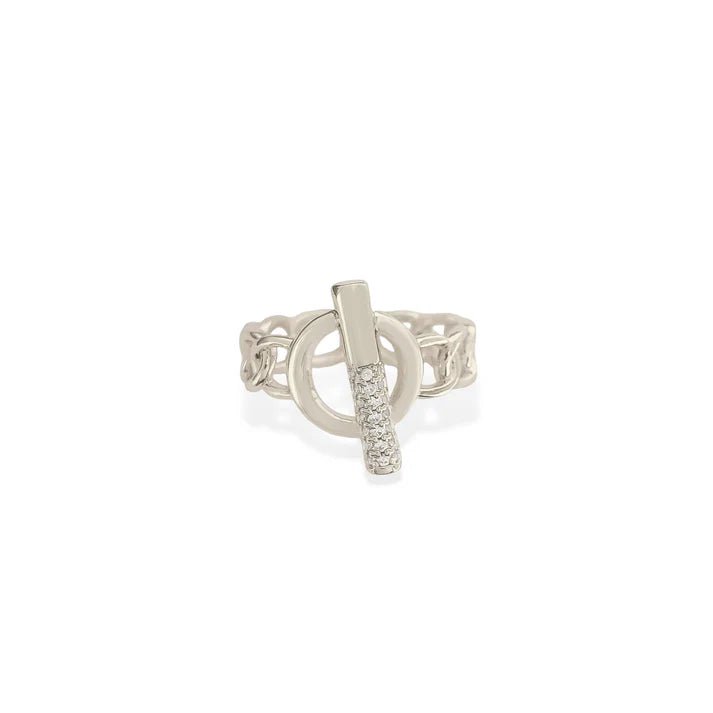 Toggle Ring - Rhodium Silver - Heritage - Boutique.com