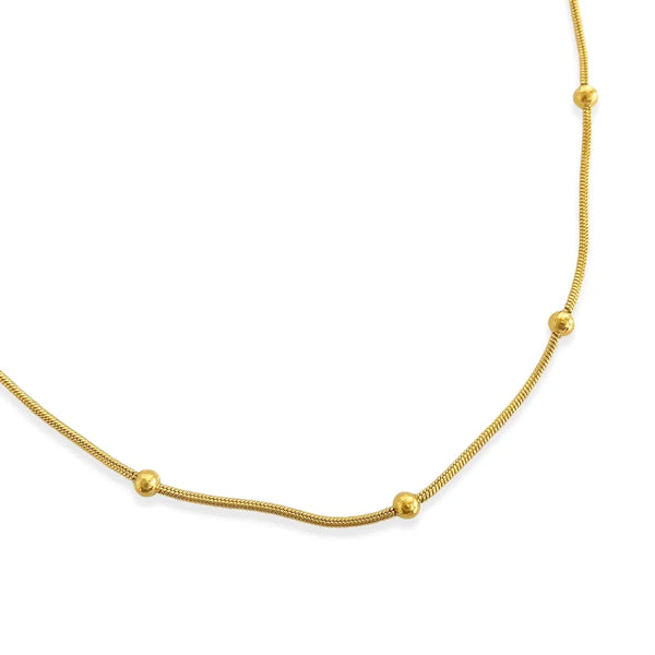Totara 18K Gold Beaded Chain Necklace - Heritage-Boutique.com